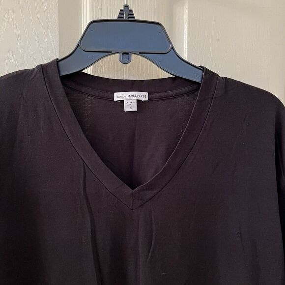 Standard James Perse Black Short Sleeve V Neck T-Shirt Men's Size 5 XXL MLJ3352 - Picture 6 of 10